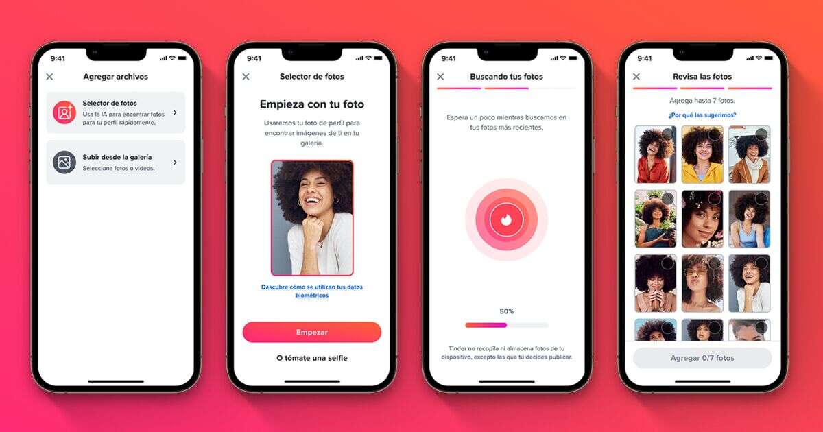 Tinder añade IA para elegir las mejores fotos de perfil