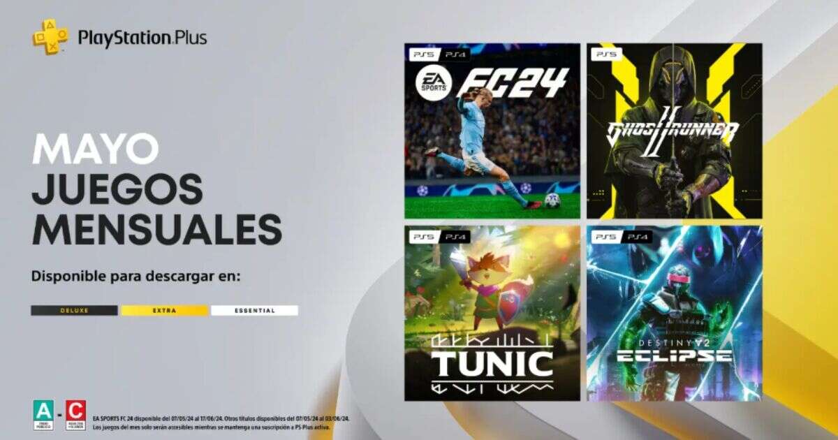 Estos son los juegos gratis de PS Plus para mayo 2024