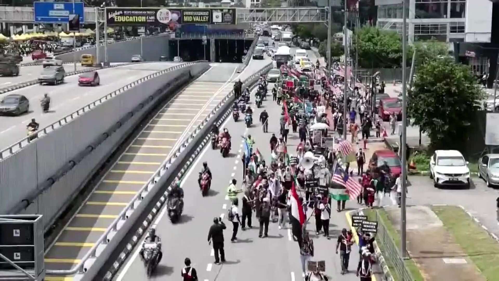 Manifestación en Kuala Lumpur en solidaridad con el pueblo palestino