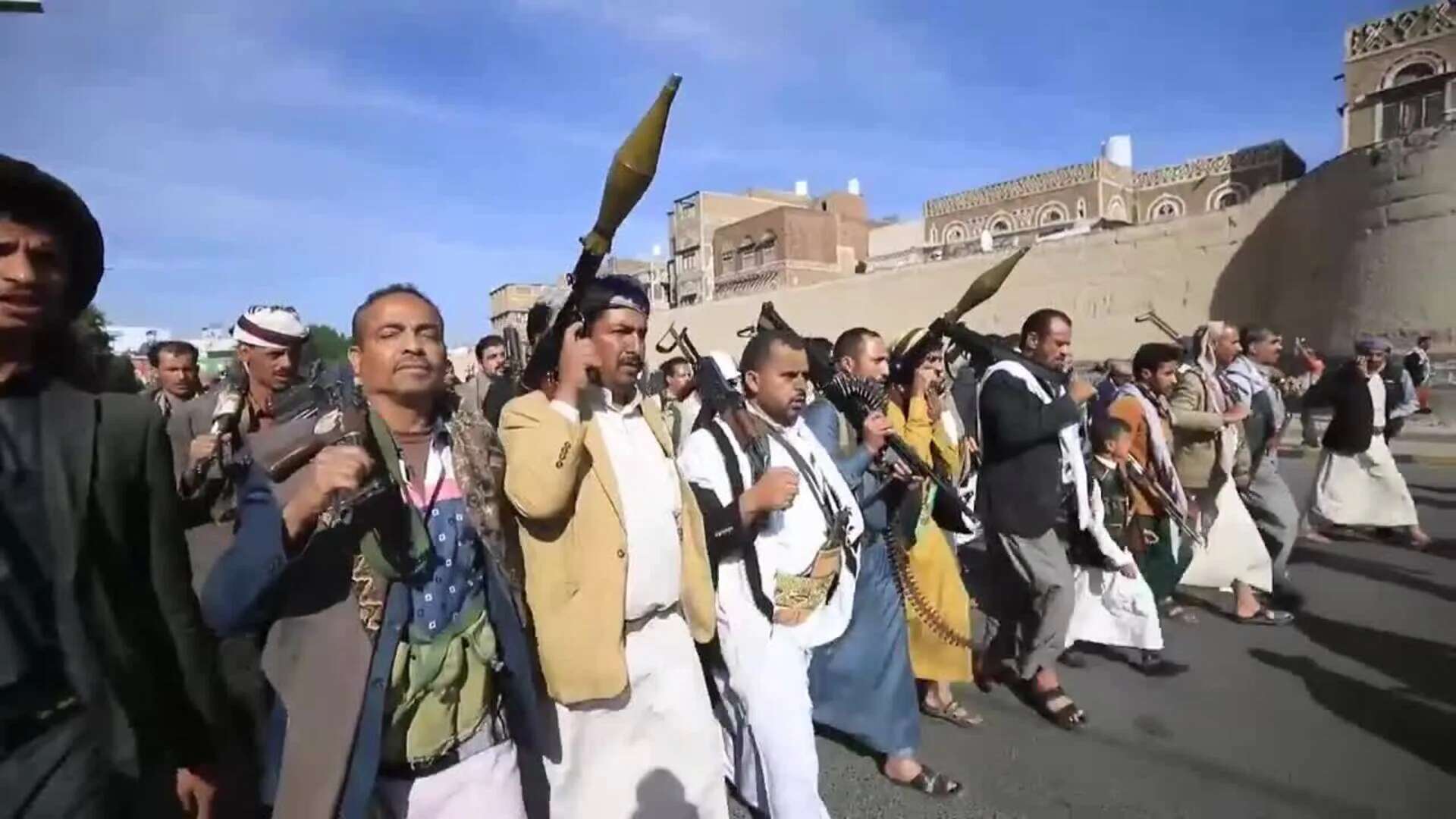 Protesta en Saná a favor del pueblo palestino