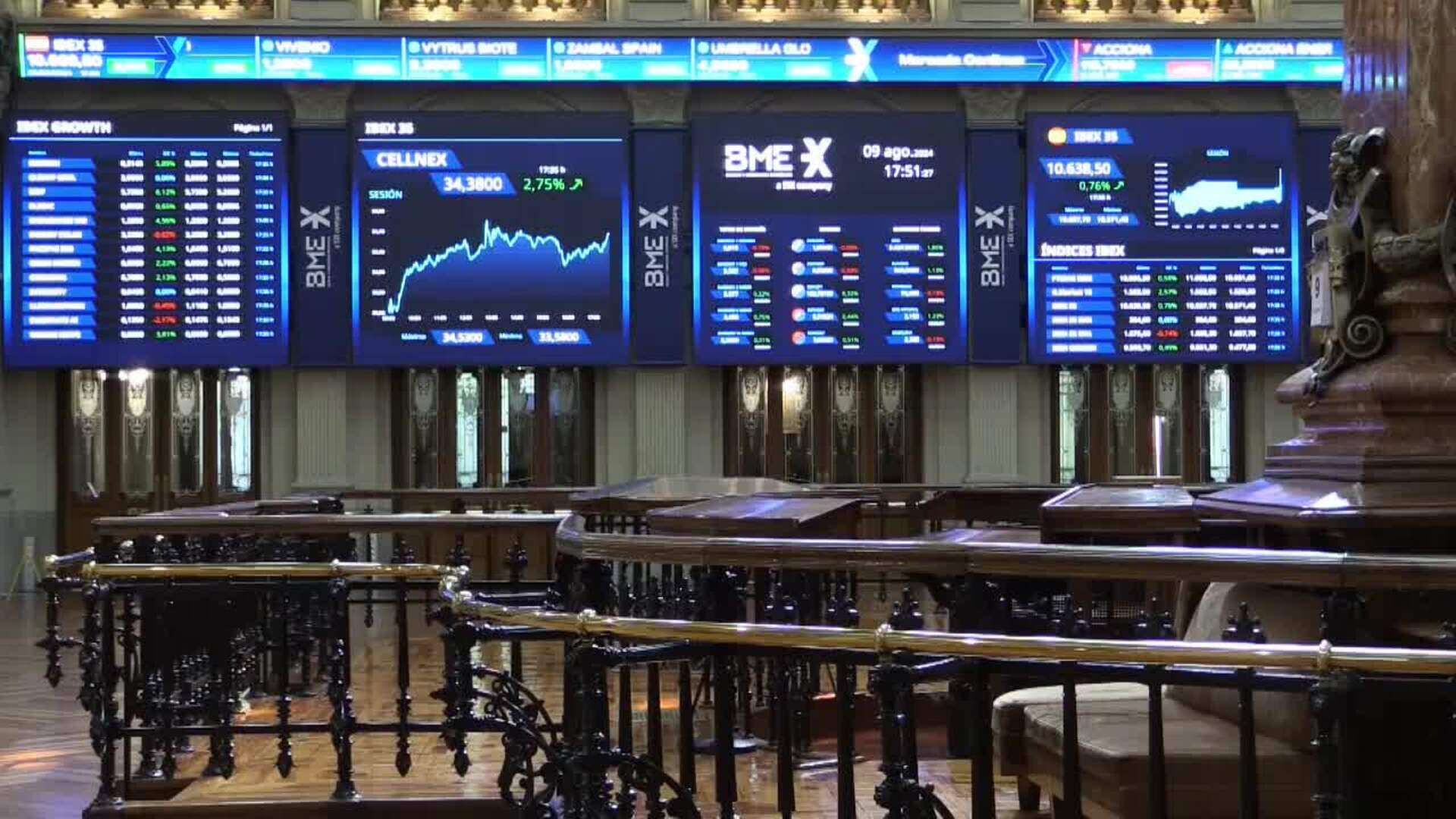 El IBEX sube un 0,76 % en la sesión y aminora sus pérdidas semanales hasta el 0,3 %