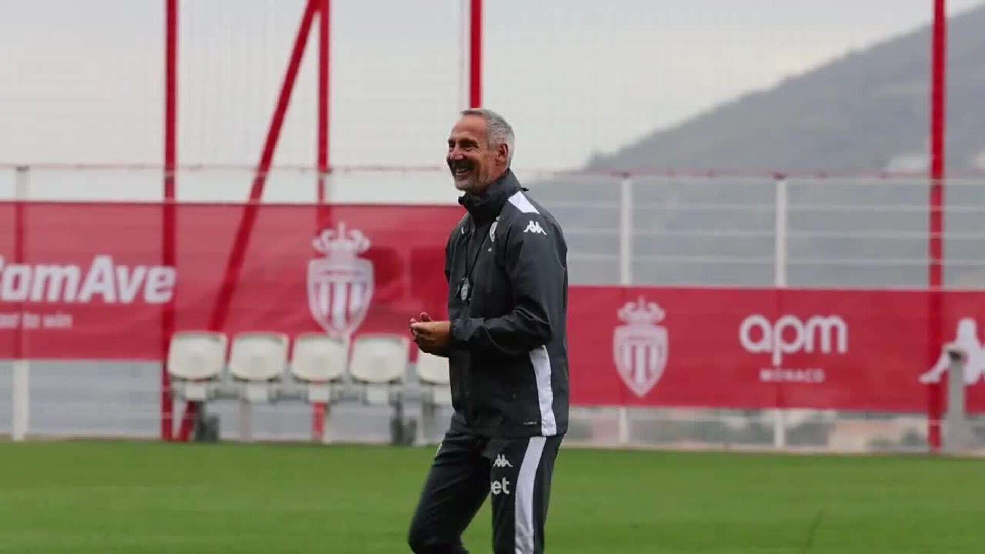 El Monaco prepara su partido de Champions frente al Barça