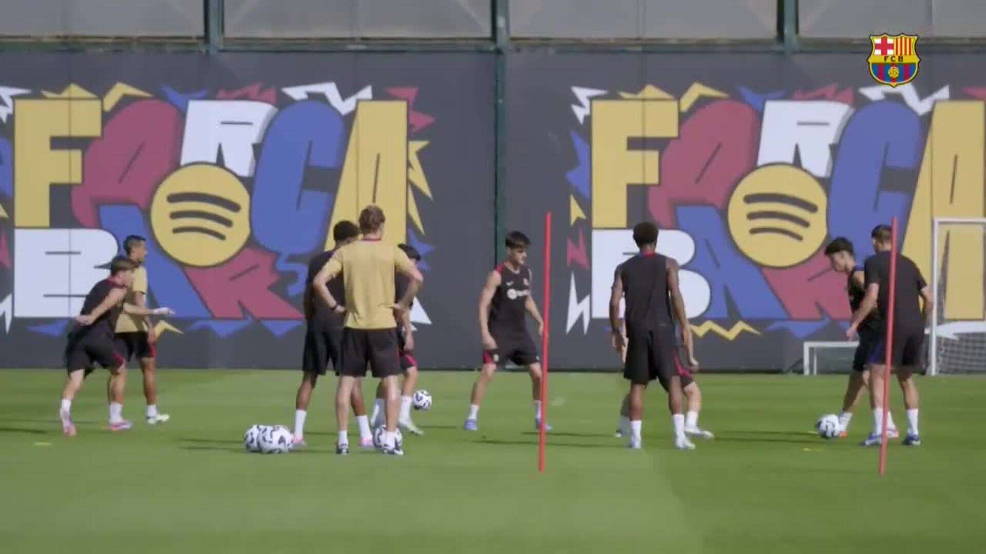 Olmo, Lamine Yamal y Ferran Torres ya se entrenan en el Barça