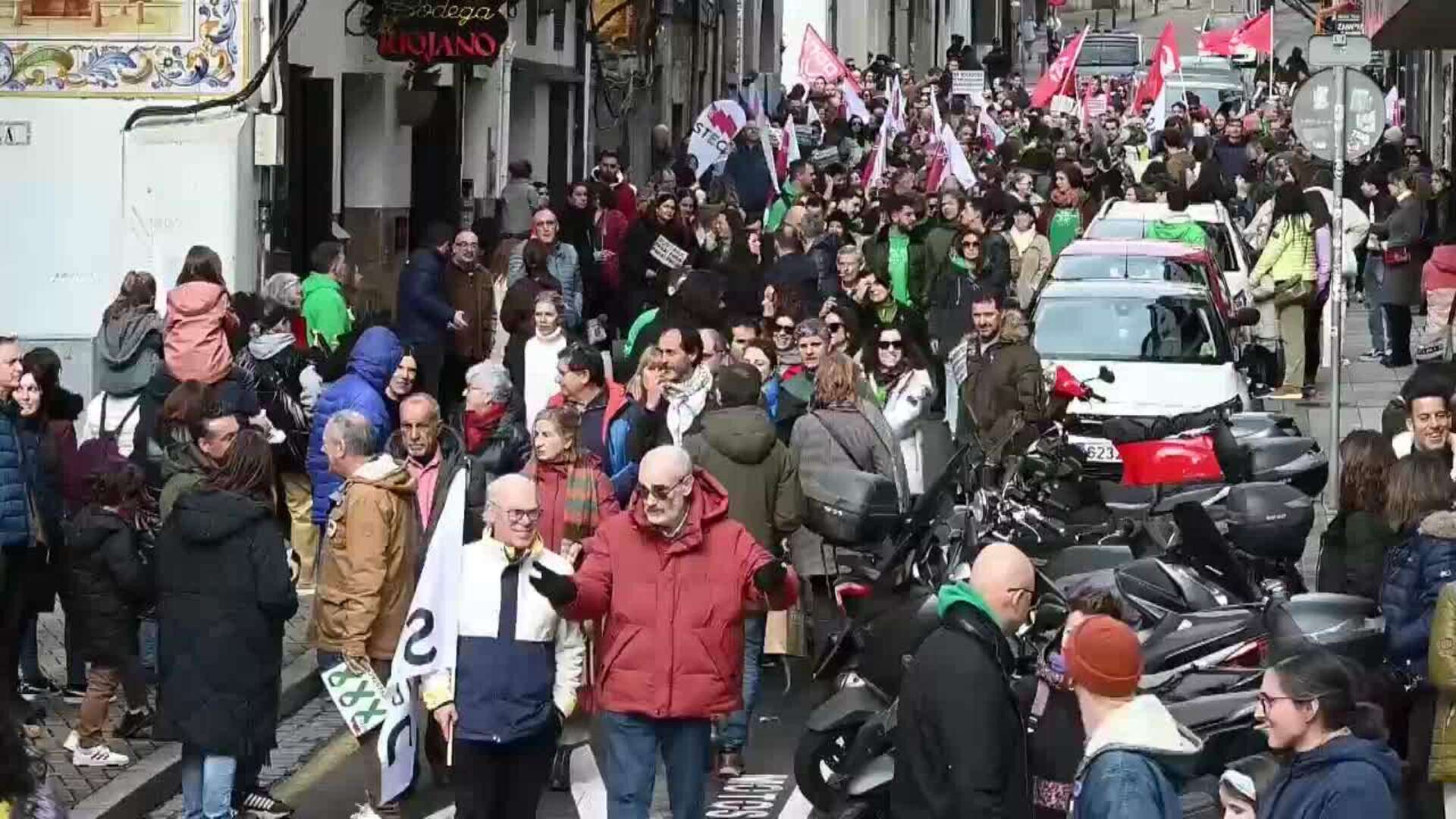 Cientos de docentes se manifiestan en Santander por una adecuación retributiva 