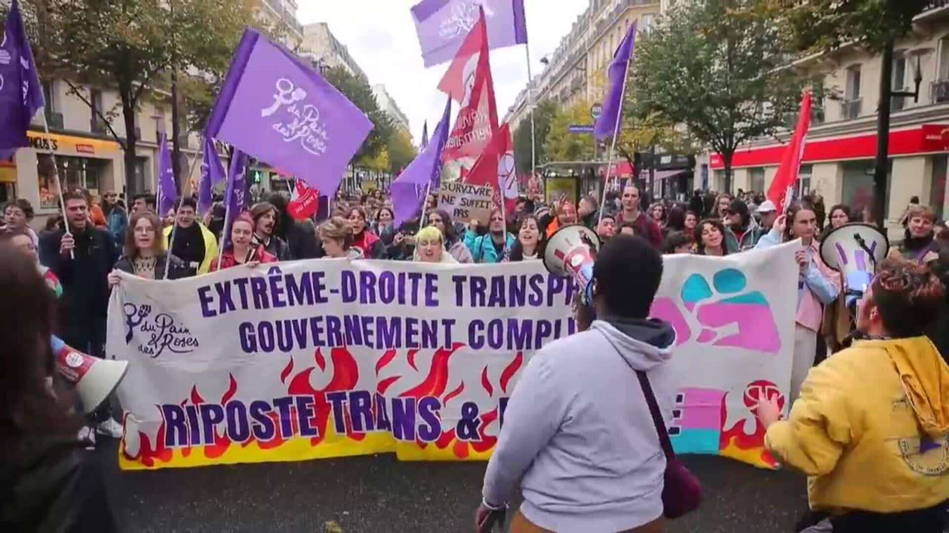 Parisinos defienden los derechos de las personas transexuales e intersexuales