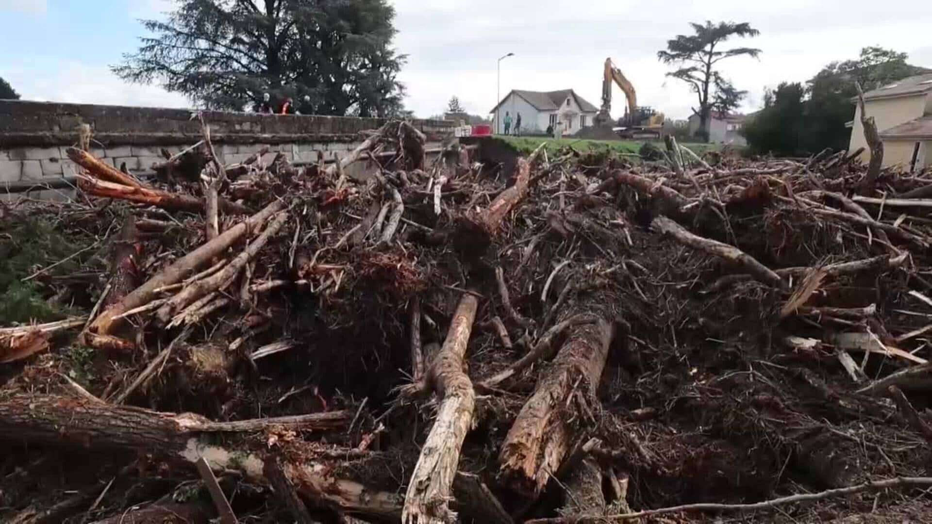 La pequeña localidad de Annonay, afectada por las copiosas lluvias registradas en Francia