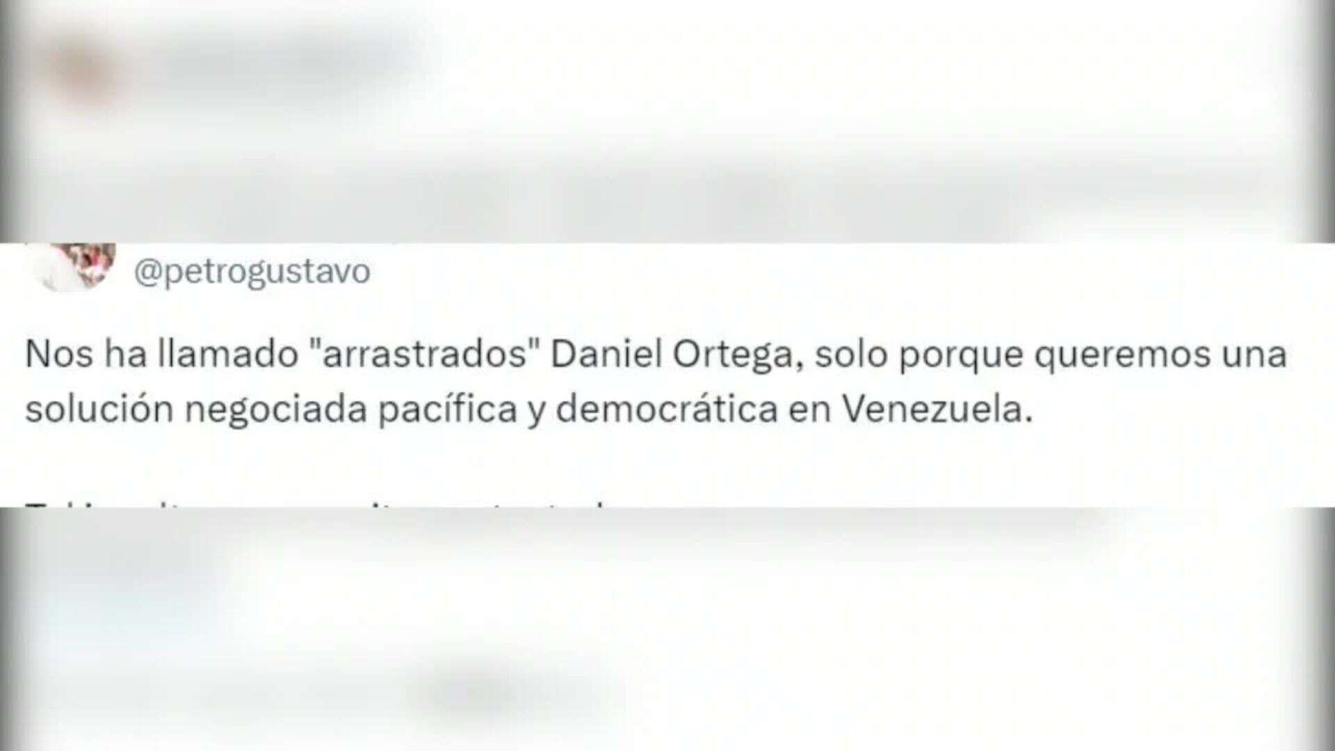 Petro responde a acusación de Ortega: 