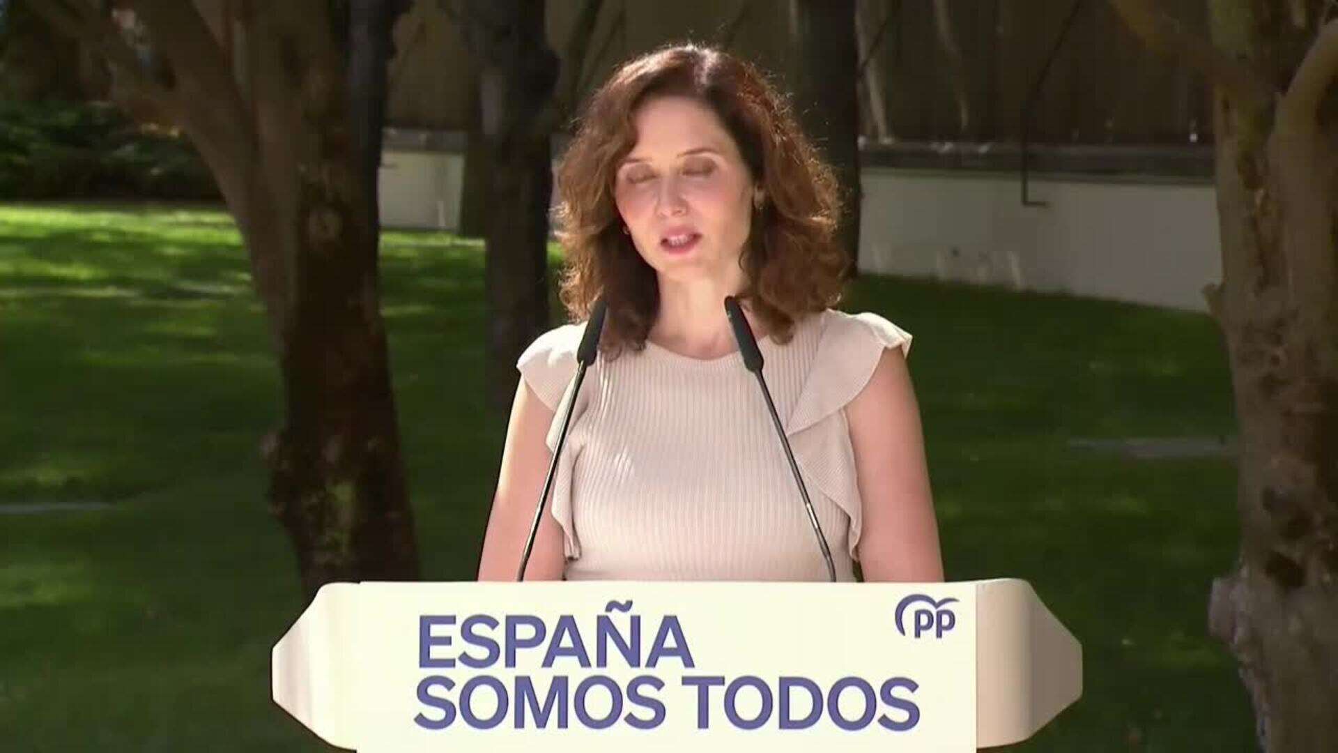 Ayuso celebra que los presidentes del PP vayan 