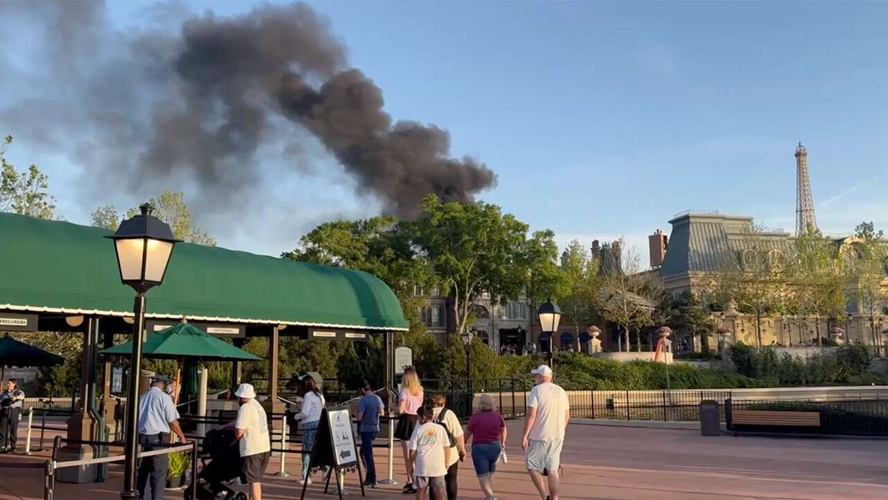 Fire breaks out at Walt Disney World's EPCOT as dark smoke is caught on camera billowing across park