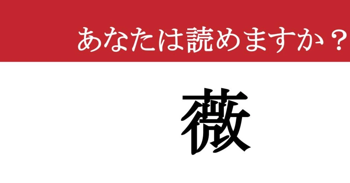 【難読漢字】「薇」って読めますか？ くるくると丸まった.....