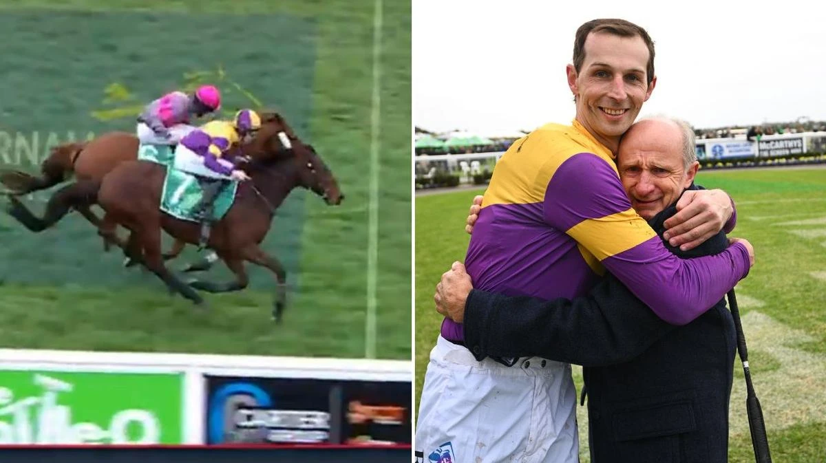 Much-loved jockey claims fairytale win after brain tumour