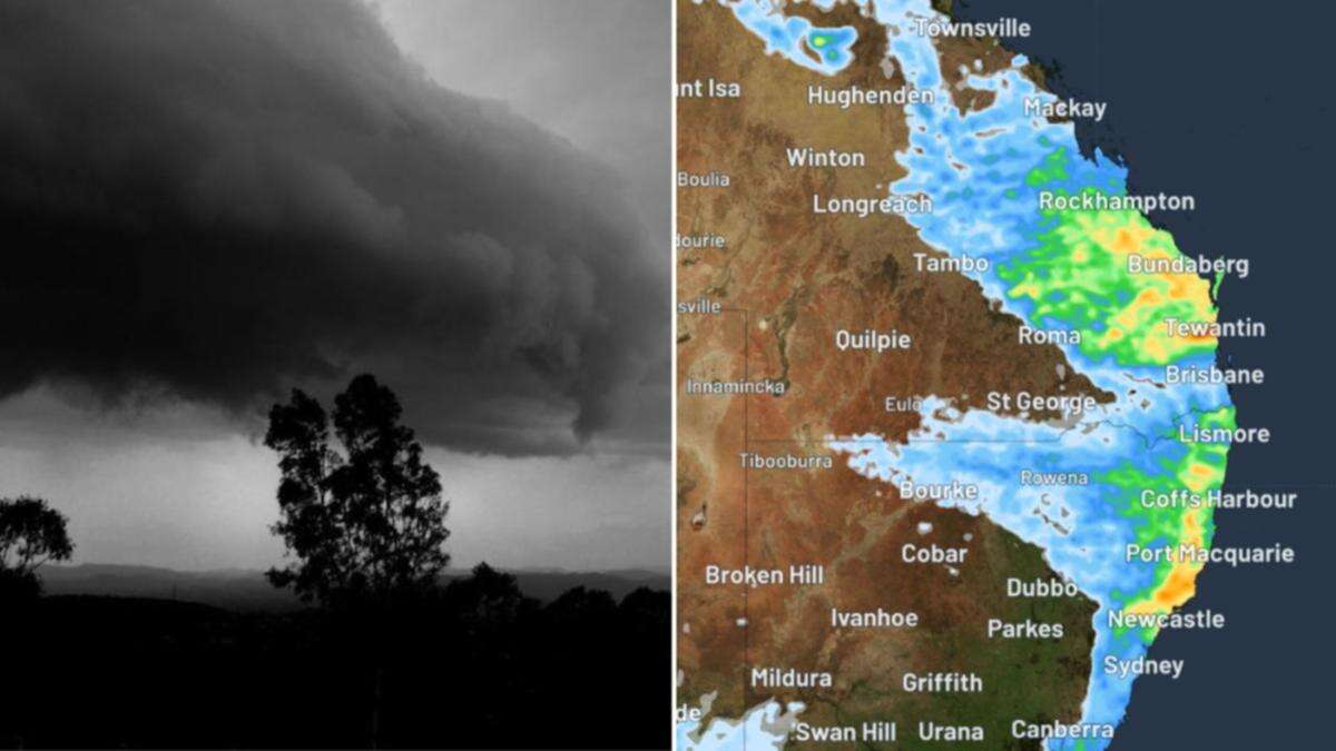 Severe thunderstorms warning for parts of NSW and QLD