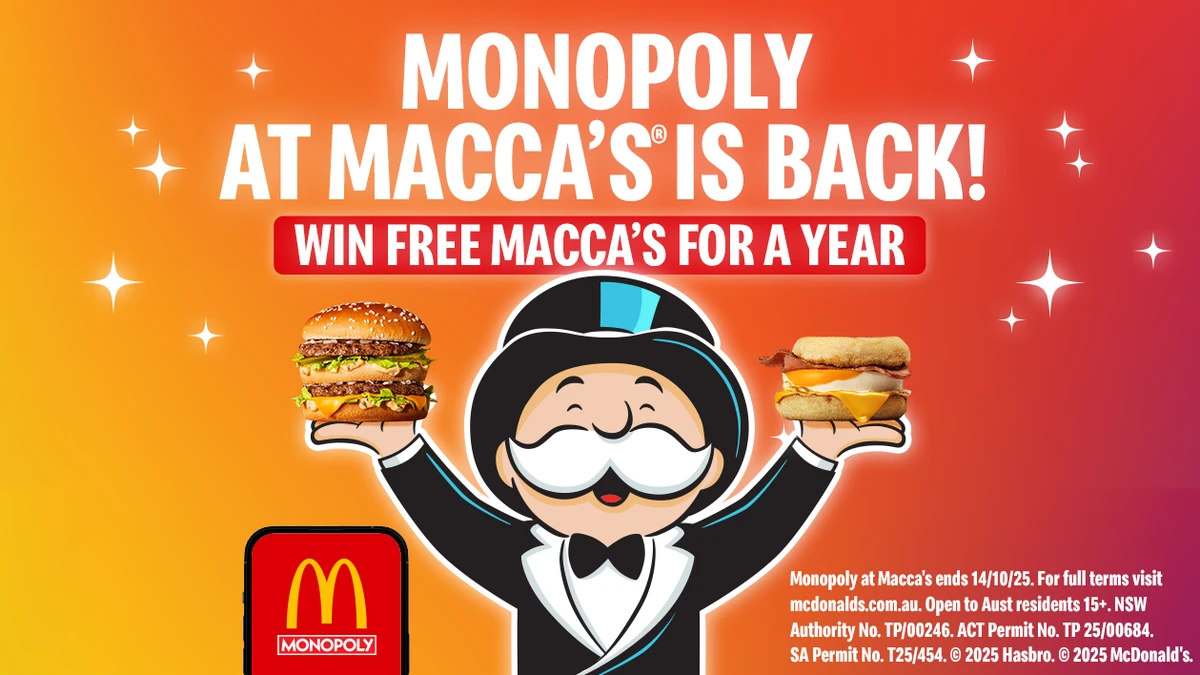 CHANNEL 7: Sunrise Win Free Macca’s For A Year Thanks to Monopoly at Macca’s. TERMS AND CONDITIONS