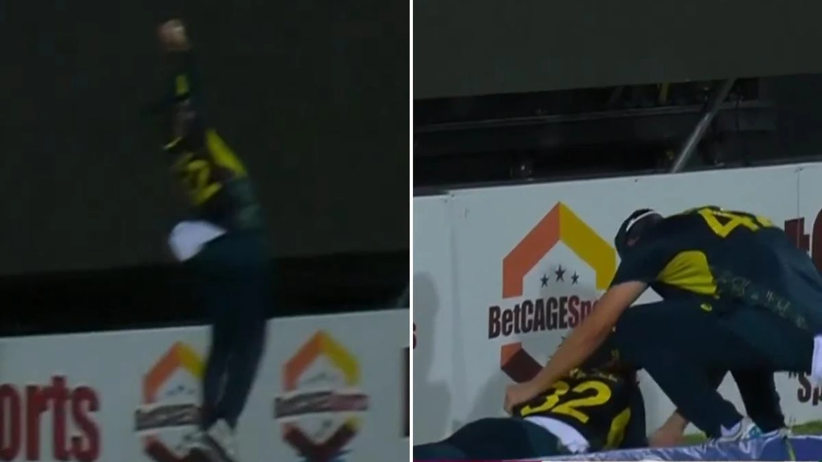 Glenn Maxwell finishes in the gutter after freakish act