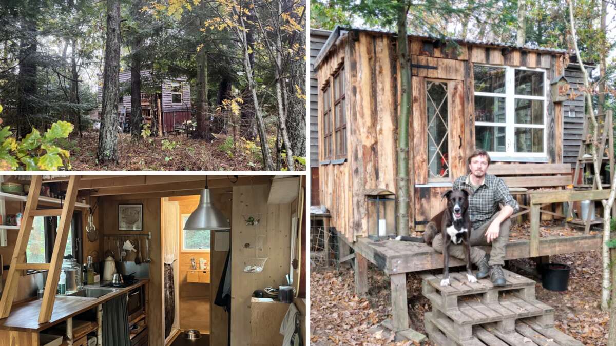 Anders felt ‘claustrophobic’ living in an apartment. So he built a tiny home in the woods