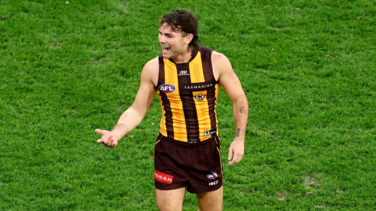 Hawthorn young gun in hot water for gesture to fans