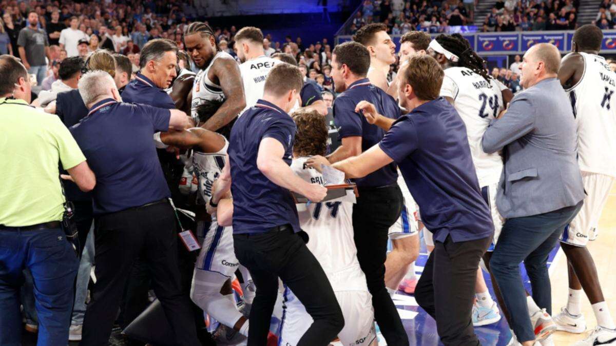 Ugly scenes as fans brawl with NBL players: ‘Crossed the line’