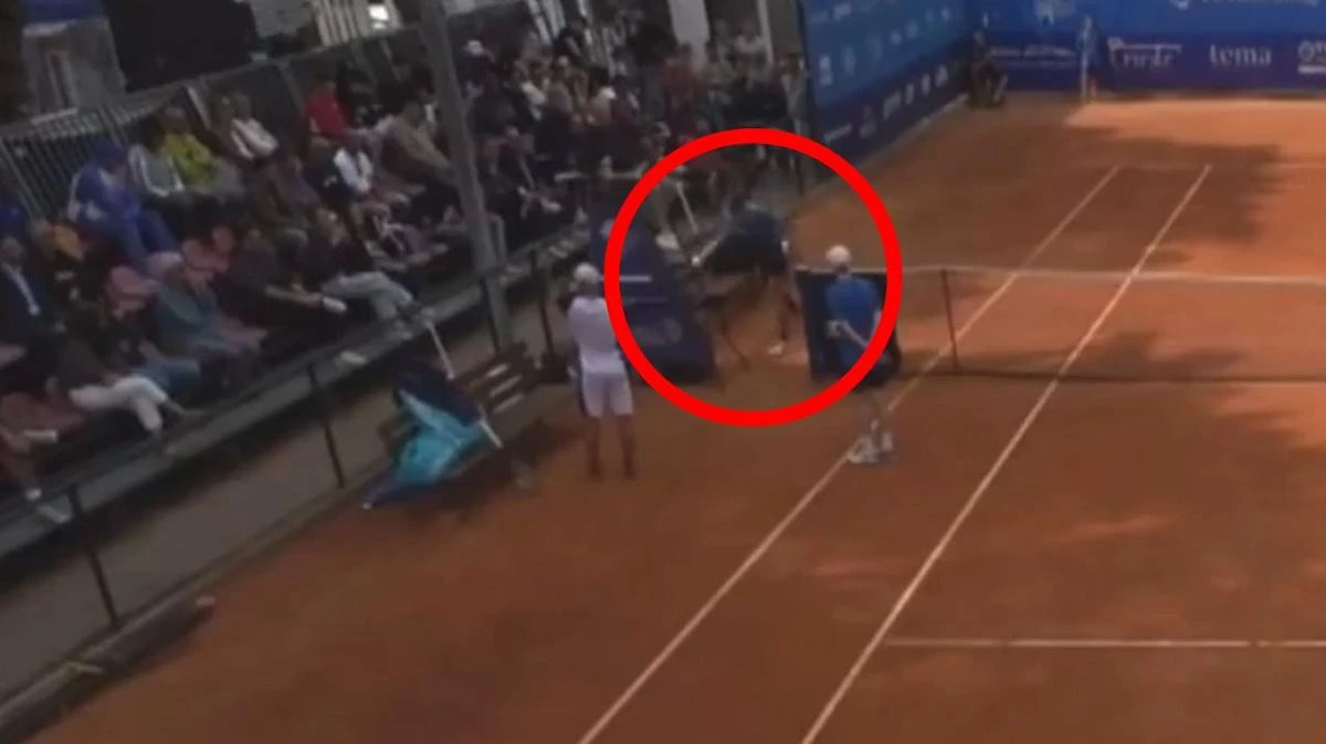 Tennis player attacks umpire’s chair in explosive meltdown