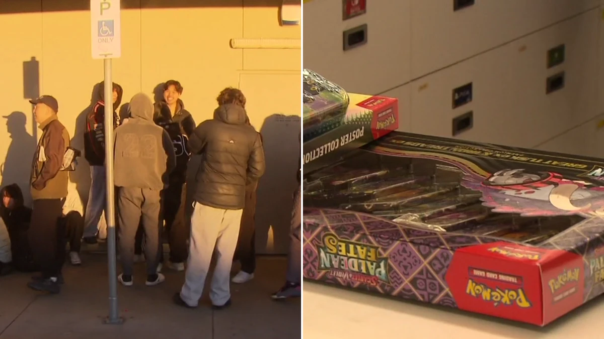 Hundreds of collectors queue to secure rare Pokémon cards