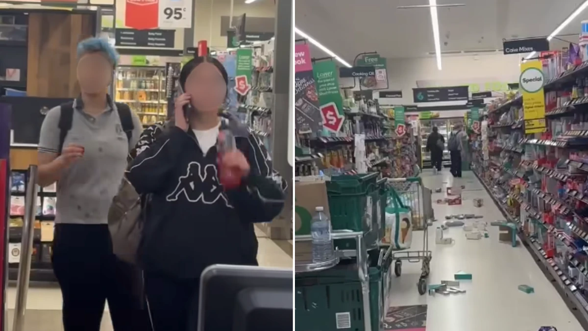 Wild footage emerges of teens allegedly ransacking a Woolies