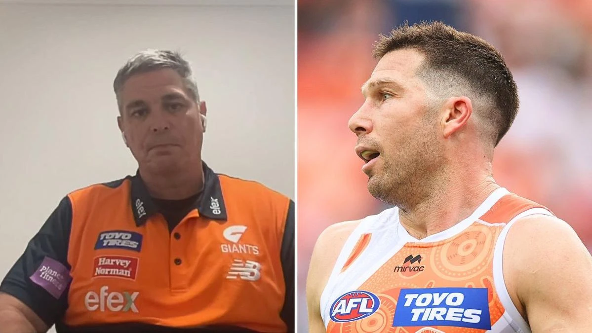 Coach’s blunt two-word response to awkward Toby Greene question