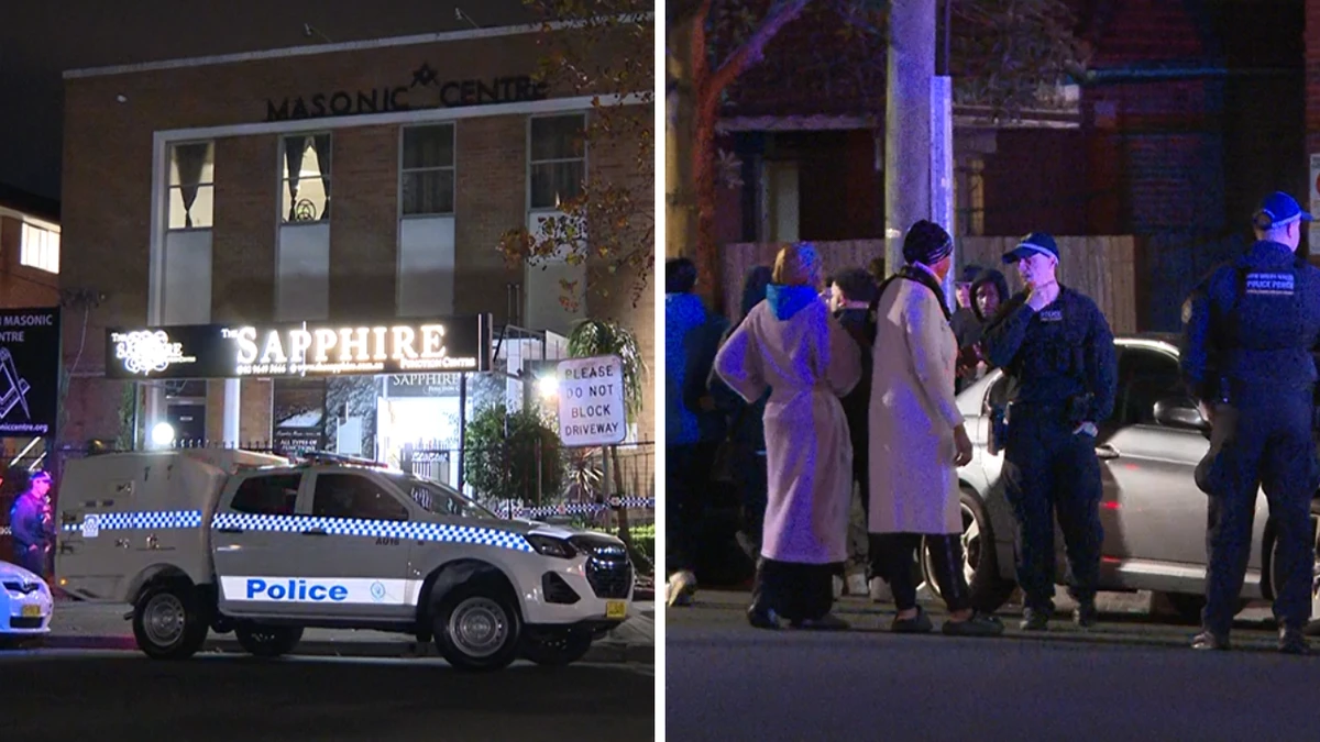 Two young men stabbed in chaotic brawl at funtion centre