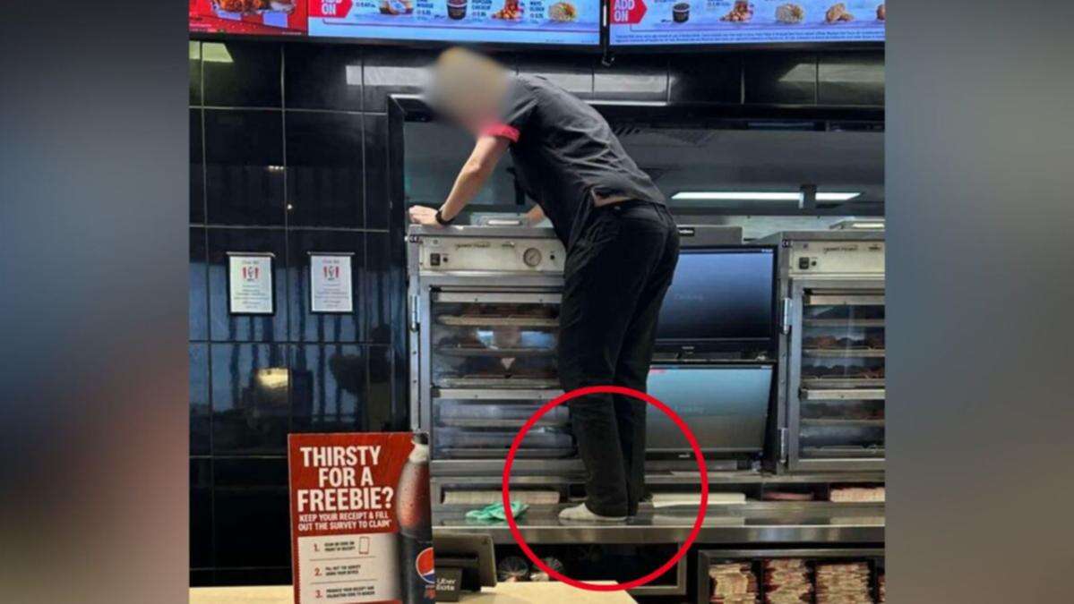 KFC worker’s cleaning act shocks customer