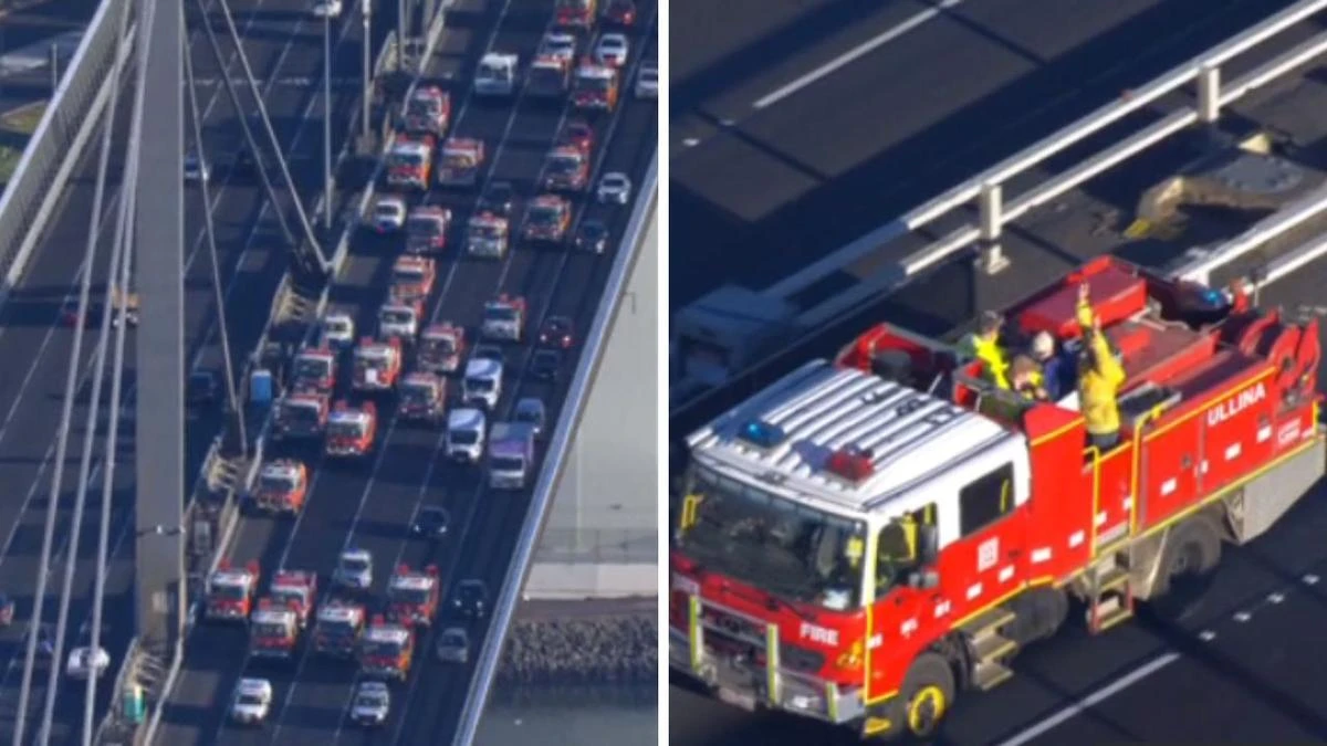 Traffic delays as 100 fire trucks travel across Melbourne in protest