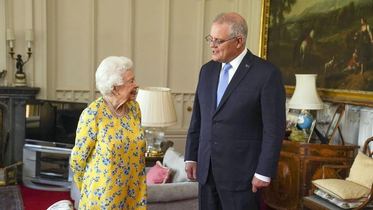 WARM GREETINGQueen Elizabeth meets with Scott Morrison at Windsor Castle