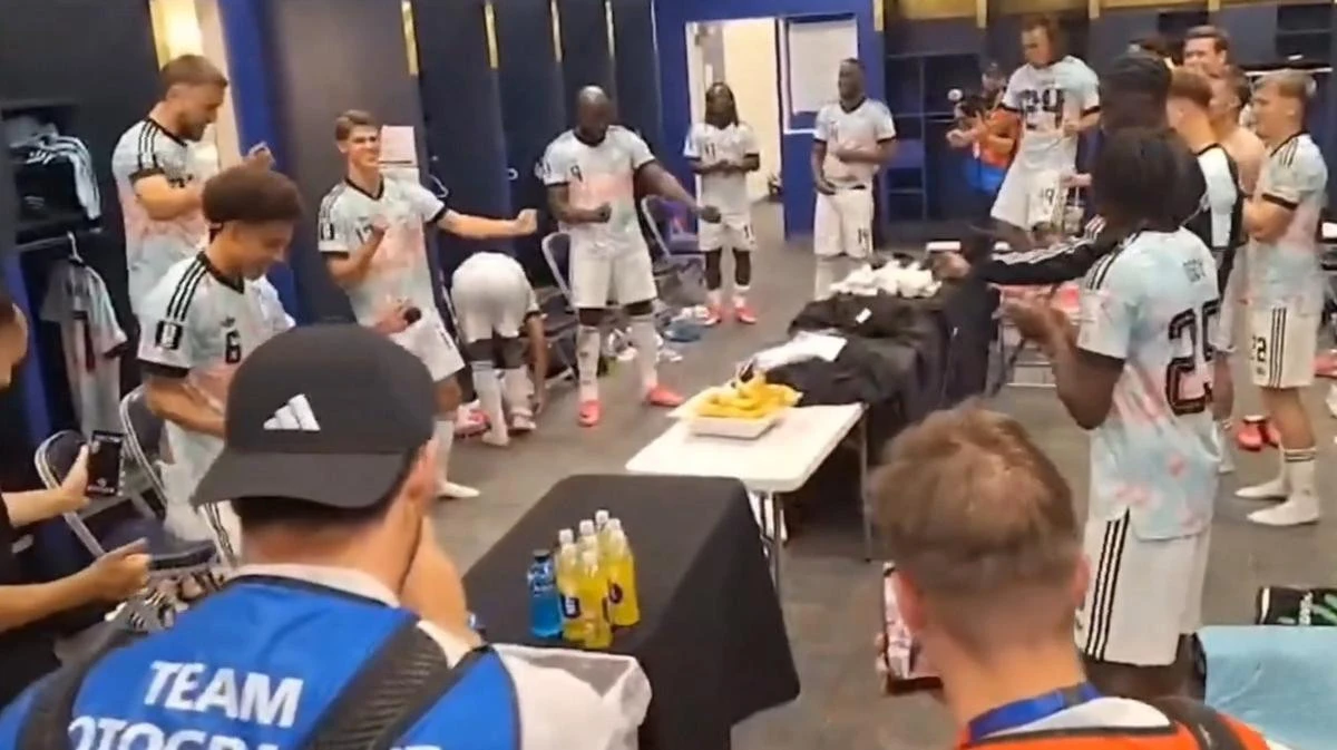Belgium players mock Donald Trump during World Cup celebrations