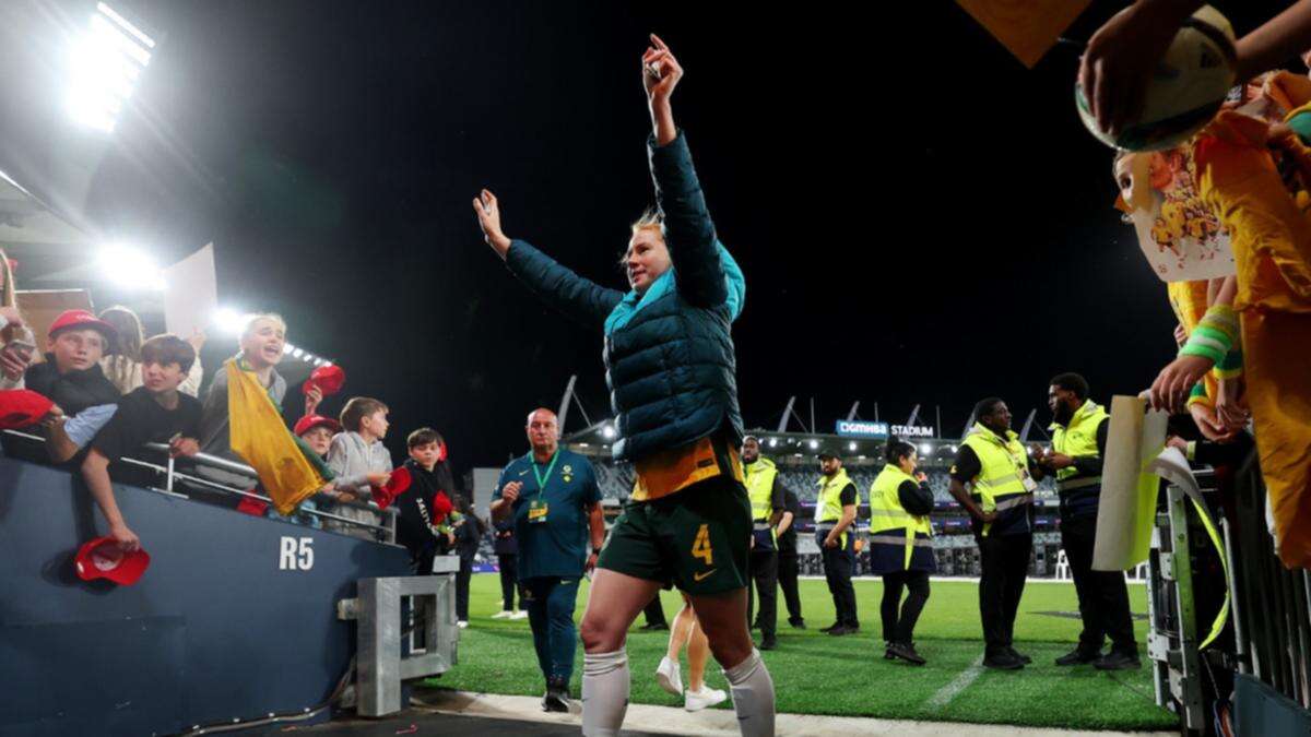 Matildas legend farewells football with emotional goodbye in 6-0 win