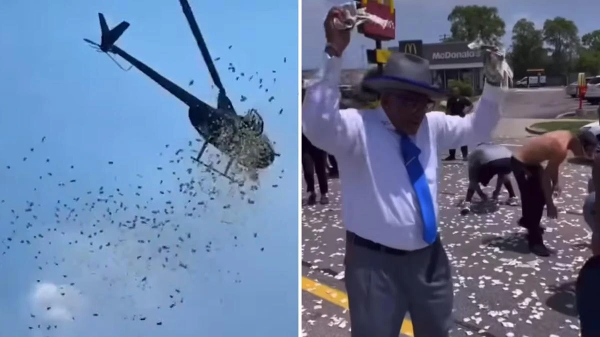 Dead man’s life savings thrown from helicopter