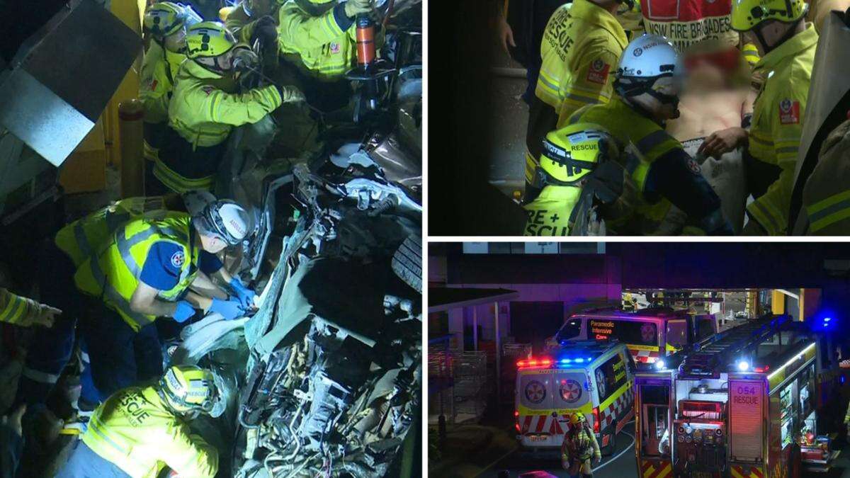 Teenage boy critically injured after veering off road, crashing down into underground carpark