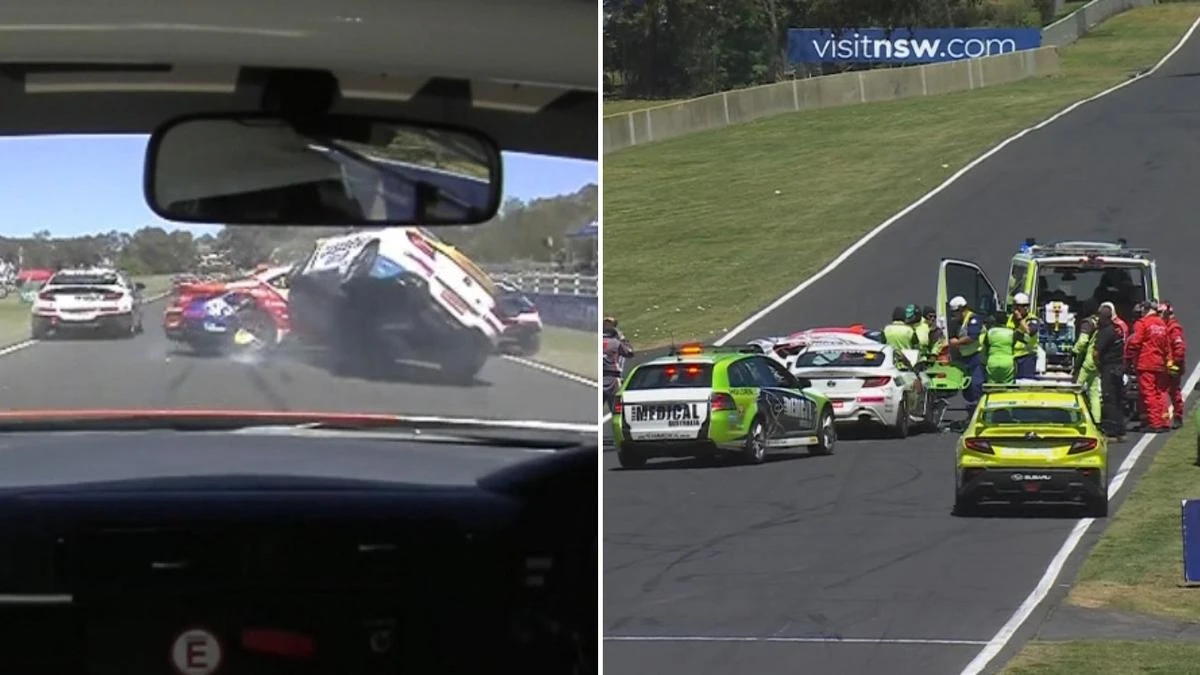 Bathurst race abandoned as ambulance called to horrific accident