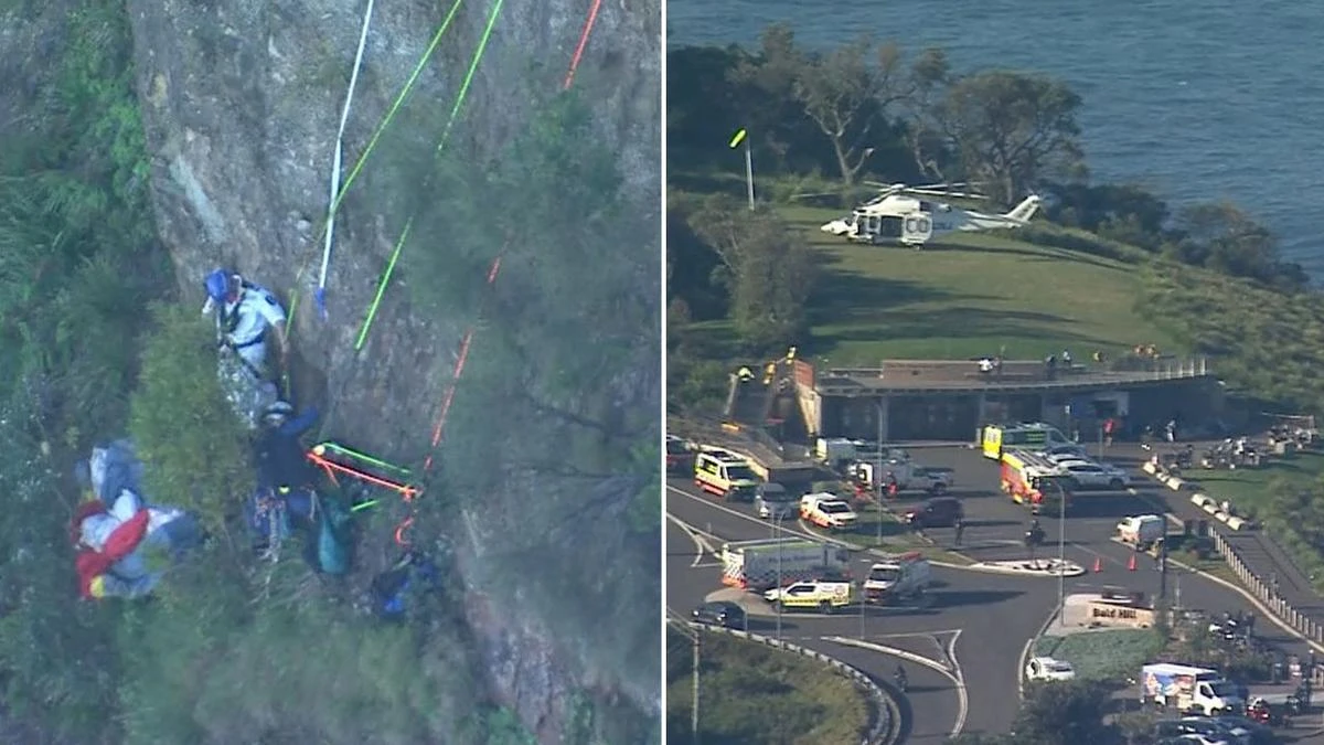 Delicate rescue underway for hurt paraglider stranded on cliff face