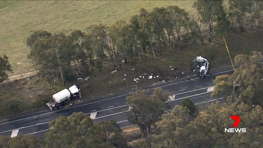 Two people killed after car and truck carrying gas bottles collide in NSW