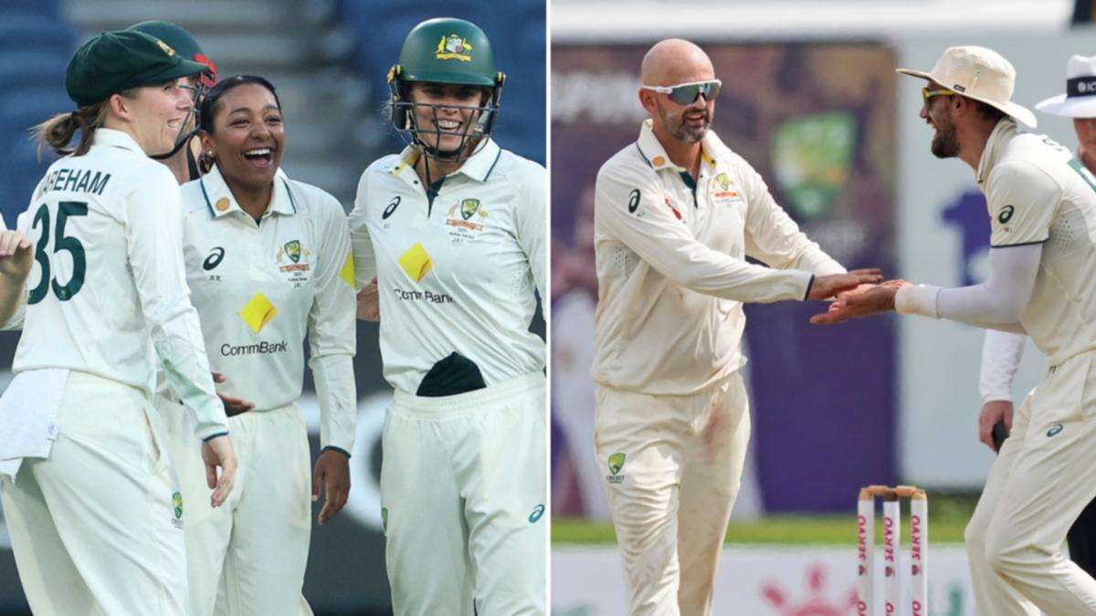 Aussies claim dominant Test wins minutes apart on two continents