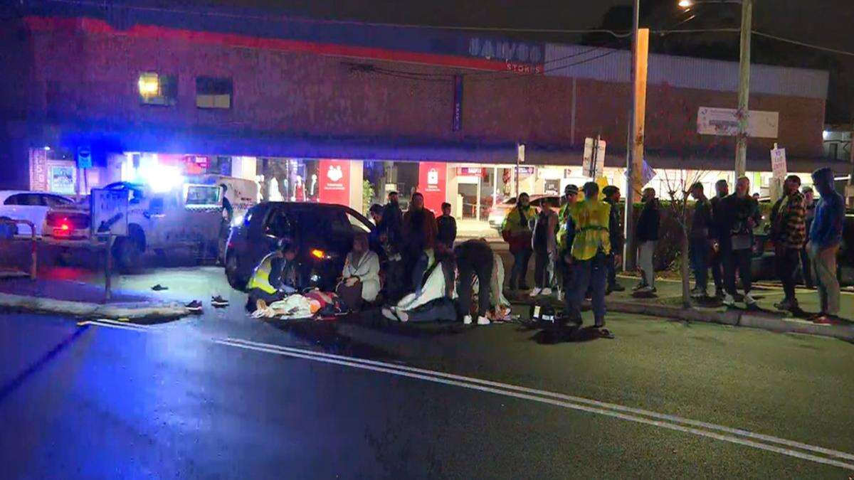 Two pedestrians hit by car outside Sydney shopping centre