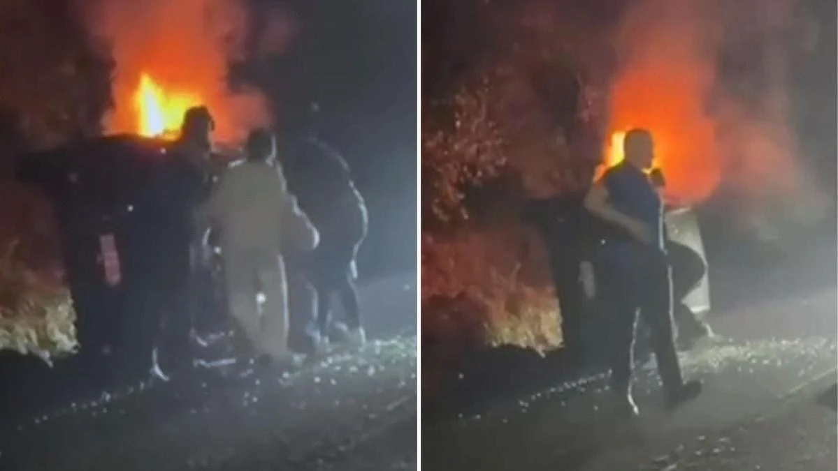 NRL coach pulls out woman trapped in burning car: ‘Incredible’