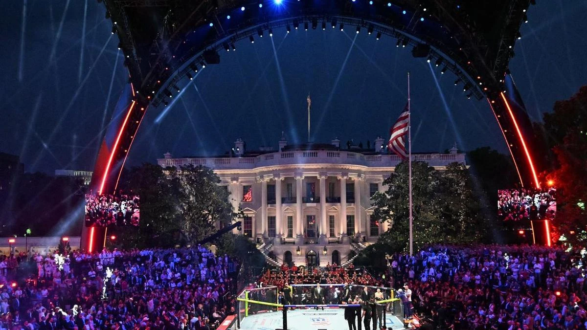Star-studded crowd shocked by historic White House UFC bout