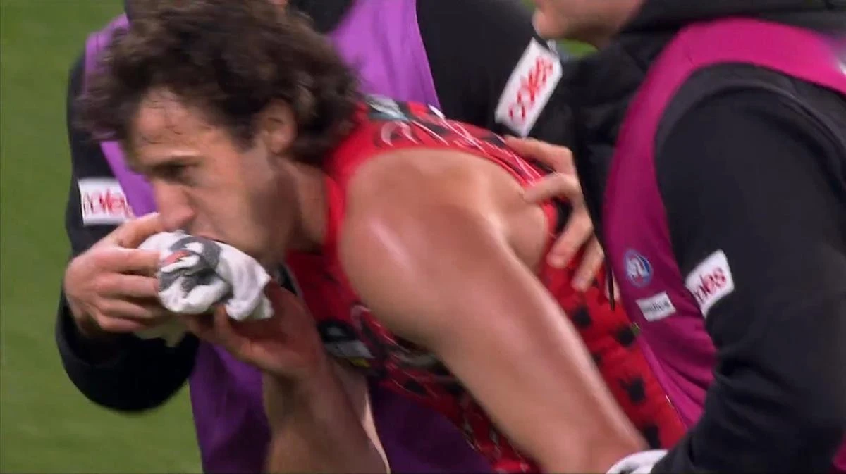 Bombers captain sent to hospital after coughing up blood