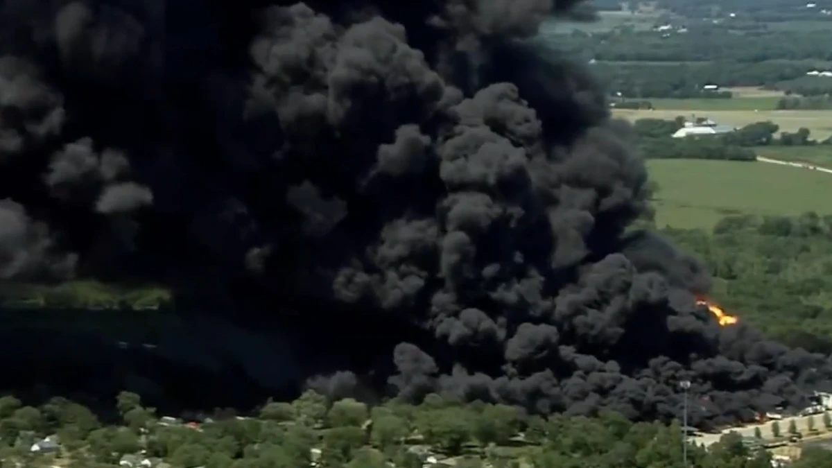 chemical fireball‘ENVIRONMENTAL NIGHTMARE’: Sky high flames at chemical plant force mass evacuations