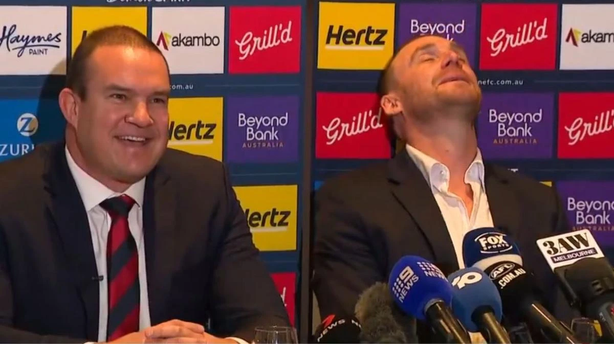 Simon Goodwin responds to burning question with two-word gag