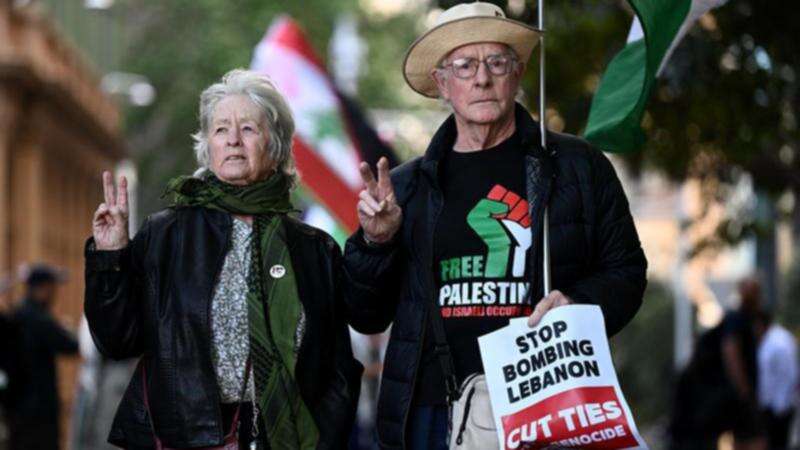 'We have the right': Pro-Palestine protesters hold line