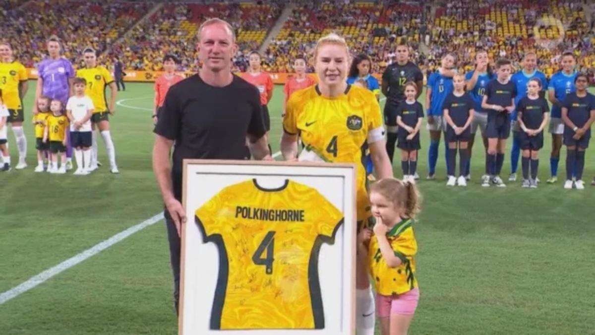 Mystery solved after strange appearance at Matildas presentation