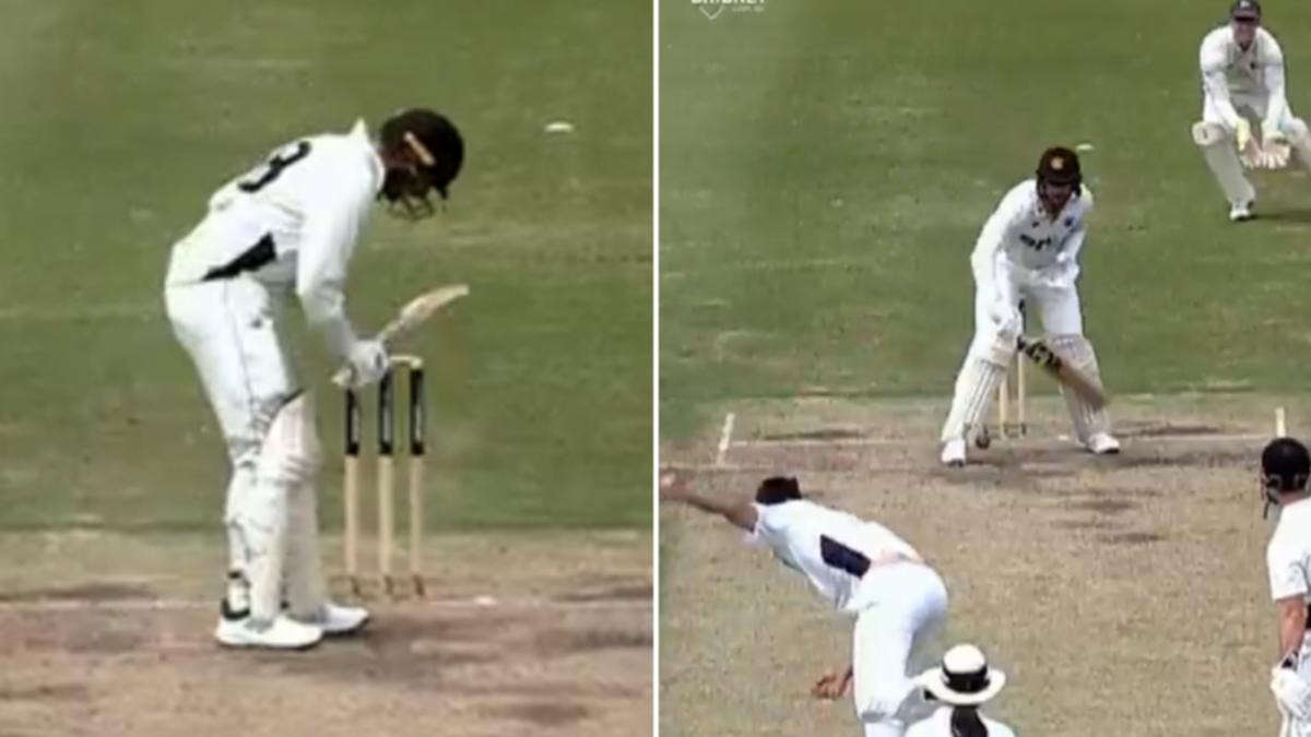 Aussie Test bowler bats one-handed in brave Sheffield Shield innings