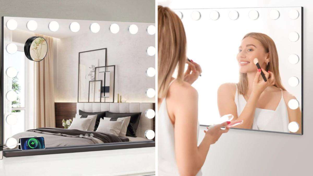 Hollywood vanity mirror on sale for under $150 with three different colour modes