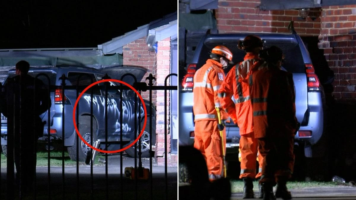 Strange message spray painted on car that crashed into front of home