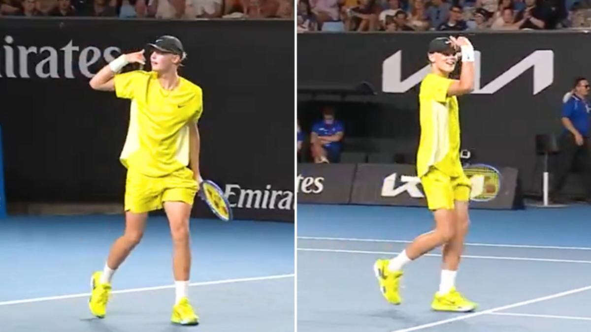 Cruz Hewitt makes pointed celebration after Australian Open win