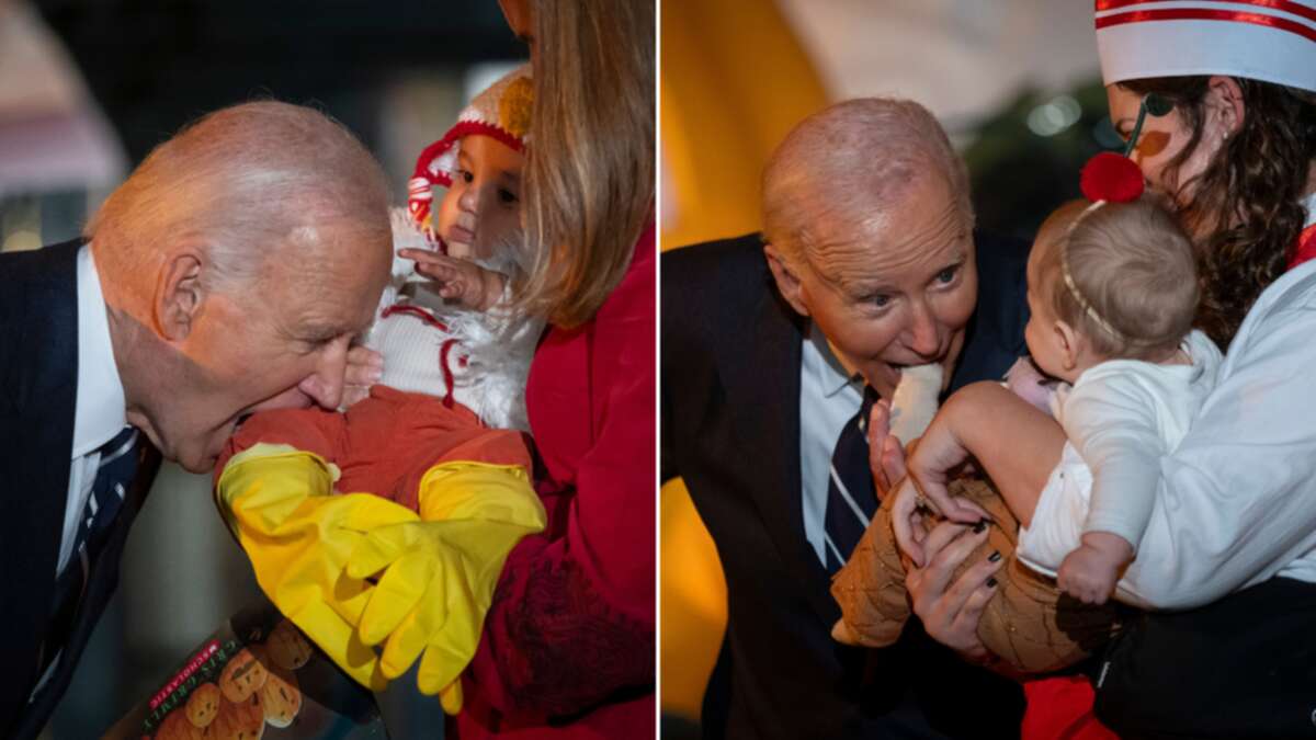 Biden sparks furore by biting babies at White House event